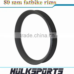 2016 Carbon Bike Kits 26er 80 mm Wide Carbon Rims 26'' 80 mm Fatbike Rims Mountain Bike Carbon Rims for Sale thumbnail-2