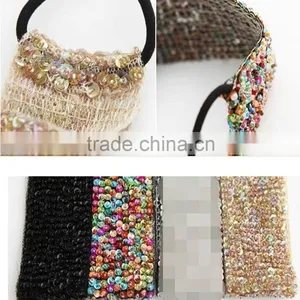Colorful Handmade Beaded Elastic Hair Band National Crystal Hair Band thumbnail-3