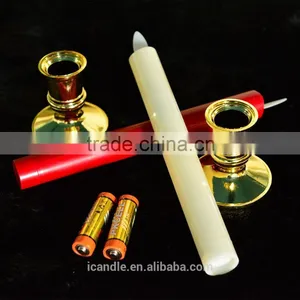 Ivory Wax Led Moving Flame Battery Powered Taper Candles thumbnail-6