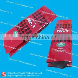 Coffee Bags With Valve Tin Tie Aluminum Stand up Coffee Pouch Eight-side Sealing Zipper Pouches thumbnail-1