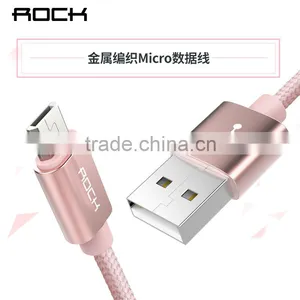 ROCK Metal Weave Micro Cable for Samsung s7 Edge/s7 1m Nylon 2.1A Quick Charging and Data Sync Micro USB Cable for Huawei/HTC thumbnail-1