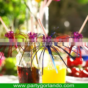 Hot Selling Plastic Party Kingdom Palm Drinking Cocktail Decorative Straws thumbnail-1
