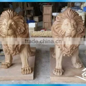 Sandstone Lion Statue Fountain thumbnail-2