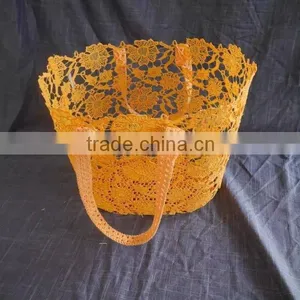 2016 Fashionable Crochet Cotton Baskets With Handles thumbnail-5