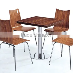 Spider Iron Table Base Melamine Beech Wooden Restaurant Table GZH-G725+T511-2 thumbnail-1