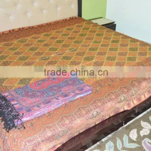 Elegant Paisley Tapestry Indian Wall Hanging Bedspread Tentures Copriletto Uberwurf Cubrecana thumbnail-1