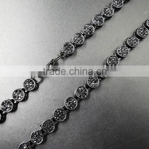 2016 Fashion Hip Hop Heavy Black Fake Diamond Strand Necklace thumbnail-1