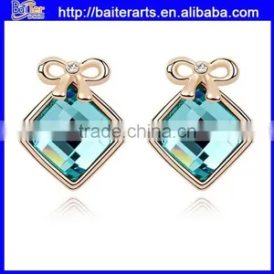 Fashion Women's Blue Stone Hook Crystal Earring Light Blue Crystal Earrings thumbnail-3