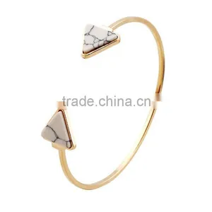 Custom Jewelry Factory Wire Triangle Enamel Bangle Bracelets thumbnail-1