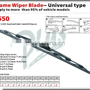 T550 Chrome 1.2 Streak-free Quiet Smooth Front Driver Vehicle Accessories Japanese Metro Windshield Stealth Passager Wiper Blade thumbnail-2