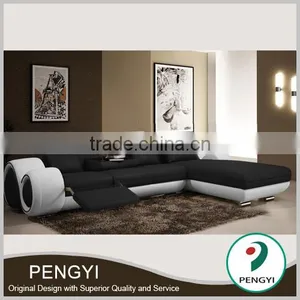 Made in China Black Leather Sofa thumbnail-1