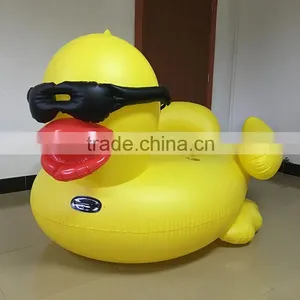 Cute Giant Inflatable Yellow Duck Pool Ride-on for Kids and Adult thumbnail-1