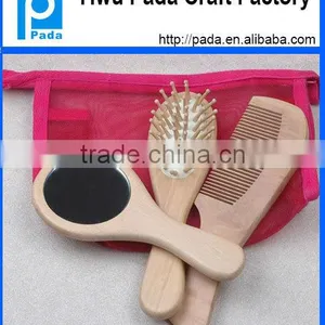 Makeup Paddle Wood Hair Brush Set thumbnail-1