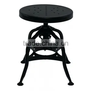 Vintage Toledo Plywood Backrest Bar Stool Chair / Retro Adjustable Metal Bar Stool/ Antique Industrial Barstool thumbnail-6