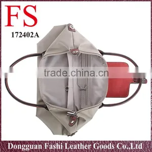 Latest Large Nylon and Leather Weekend Bags Special Design Travel Tote Bag thumbnail-5