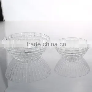 High Quality Clear Square Embossed Clear Glass Bowl thumbnail-2