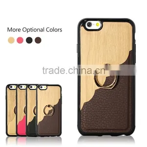 New Products Multifunction PU Leather Back Case for IPhone 6s With Ring Holder Stand thumbnail-2