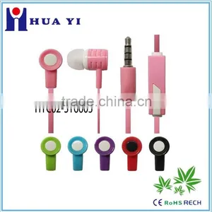 Super Clear Sound China Wholesale Best Sales Colorful Sport High-end In-ear Flat Cheap Earphones With Mic thumbnail-1