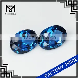 Messi Gems Hotsale Product Oval 10 x 14 120# Blue Synthetic Spinel thumbnail-2