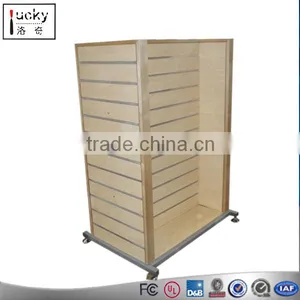 Big Wood Cabinet Store Display Shelf With Wheel thumbnail-1