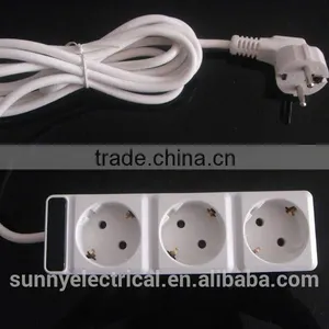 3gang Eropean Design 3 Core Electric Power Extension Sockets(2gang/3gang/4gang/5gang) thumbnail-3