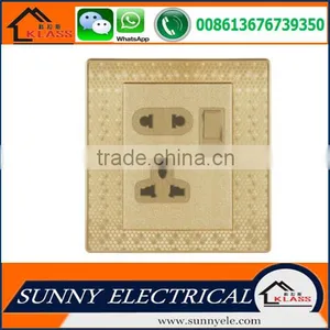 KB6 Painting Golden Rock Button Electric Luxury Wall Muili Function 3 Pin Nuiversal Socket thumbnail-4