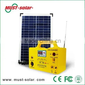 20W 30W AC/DC Portable Solar Lighting System for Home Solar Lighting Kit With Mobile Changer Ledbulb Mini Fan thumbnail-1