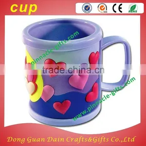 3D Heart Designs Rubber Pvc Mugs for Promotion thumbnail-1
