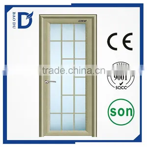 Waterproof Aluminum Frame Bathroom Door Sliding Entry Glass Door thumbnail-6