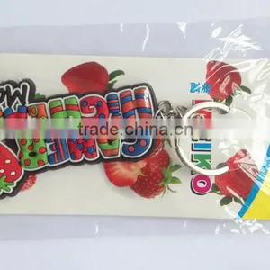 Fruit Metal Letter Printing Keychain Custom Silicone Key Chain Manufacture Wholesale thumbnail-1