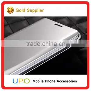 [UPO] For Samsung Galaxy S7 Edge Clear View PC Cover Auto Sleep Wake Mirror Flip Leather Cool Phone Cases thumbnail-5