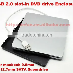 9.5mm External USB 2.0 Slot in Enclosure SATA CD/DVD-RW Supper Case For Apple Macbook Pro thumbnail-1