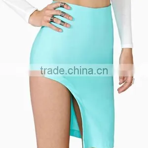 Fashion Ladies Women Sexy Solid Slim Asymmetric Hem Casual Mini Skirt thumbnail-2