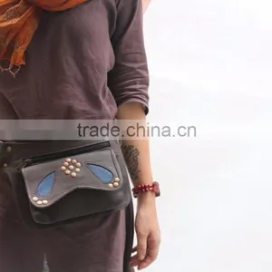 Women Wide Waist Band Leather Pouch Leather Utility Belts With Pockets thumbnail-2