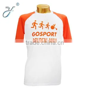 Raglan Sleeve Contrast Sleeve Men's Dry Fit Breathable Sport T Shirt thumbnail-3