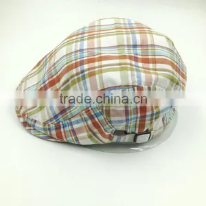 Fashion Check Cotton Ivy Cap Manufacturing thumbnail-3