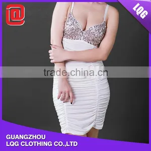White Sexy Formal Beaded Evening Dress Porn Dress thumbnail-2