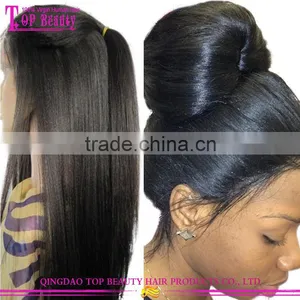 Indian Remy Human Hair Wigs Light Italian Yaki Straight Lace Front Wigs With Baby Hair 130% Density Yaki Wigs thumbnail-1