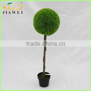 Plastic Artificial Decorative Green Grass Ball Bonsai Wooden Trunk Plant Sale thumbnail-1