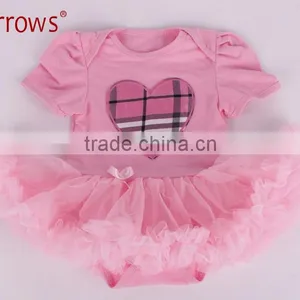 Organic Cotton Baby Girls Lace Dress Sets Short Sleeve Clothing Embroidered With Cake Pattern thumbnail-4