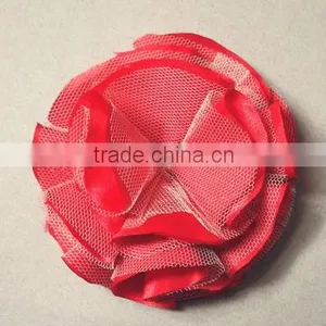 Red Satin Ribbon Handmade Flowers thumbnail-1