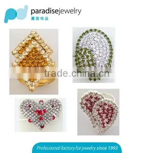 2016 Trendy Rhinestone Women Custom Ring Hot Wholesale Wedding Rings thumbnail-1