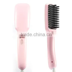 Pink Straightener Fast Beautiful Star Hair Straightener Comb Brush thumbnail-5