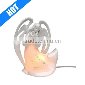 7inch Lighted White Glazed Ceramic Antique Angel Figurines thumbnail-1