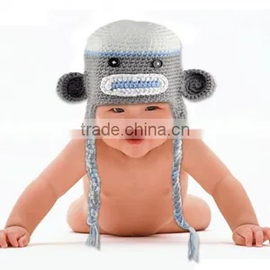 BABY HAT MONKEY-BLUE MOUTH thumbnail-1