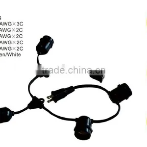 H30352 20 Bulbs Vintage Patio String Lights Black Cord Clear Glass Edison Bulbs 44' thumbnail-1