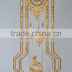 French Antique Gilded Bronze Clock With Marble Stand thumbnail-2