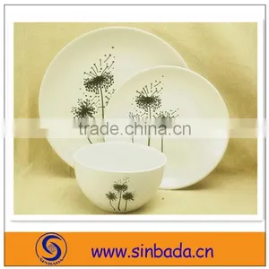 White Ceramic Dinner Set With Simple Print thumbnail-1