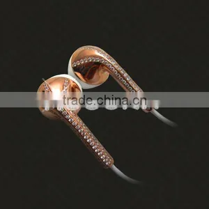 High Quality Gold Earphone With Diamond for Iphone 6, 24k Luxury In-ear Earphone,for Iphone Gold Earphone thumbnail-6
