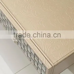 High End Royal Mosaic Decoration Livingroom Stainless Steel Furniture Coffee Table/center Table Covered by Real Leather/PU thumbnail-5